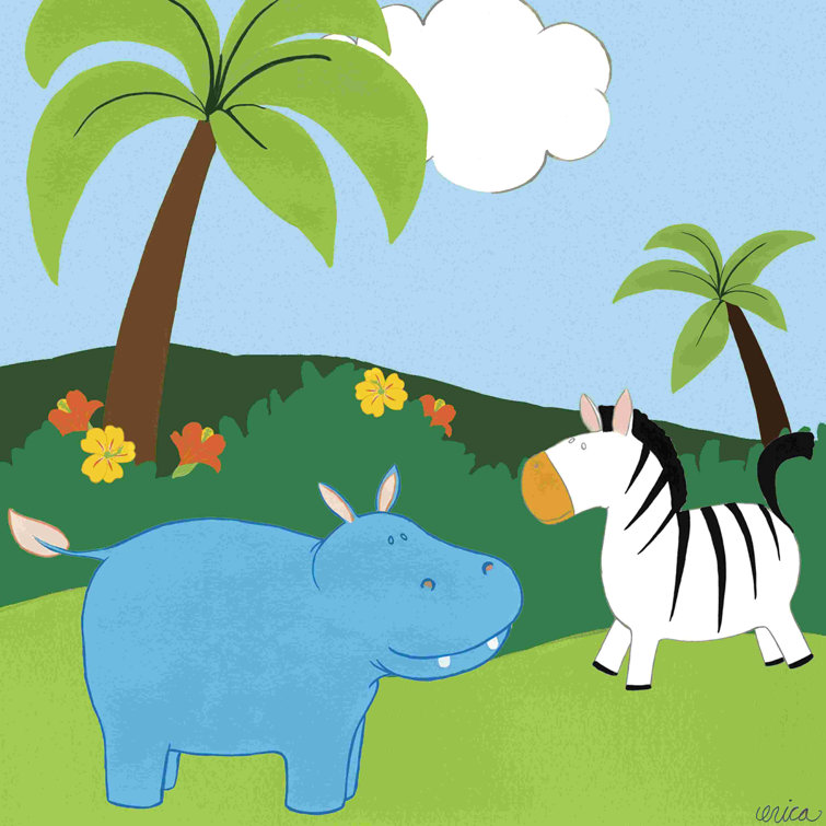 Indigo Safari Animals Canvas Art Wayfair